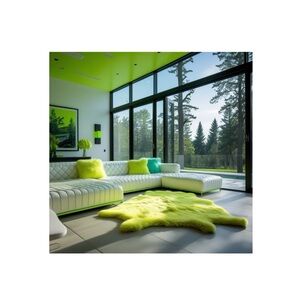 HANDCRAFTED Neon Green color interior decor space digital print